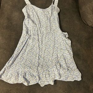 Hollister Blue Mini Sundress with Spaghetti Straps for Casual Wear